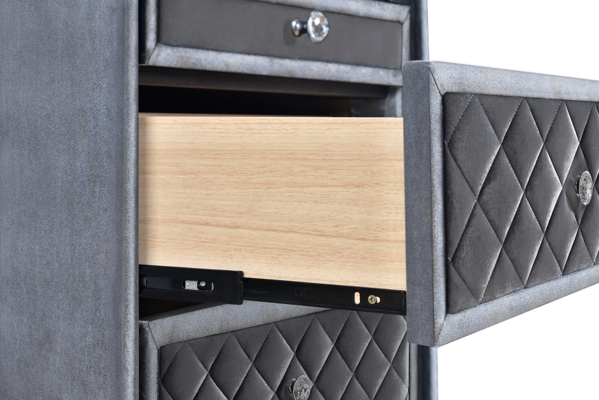 Cameo Gray Nightstand by Crown Mark at Eve Furniture