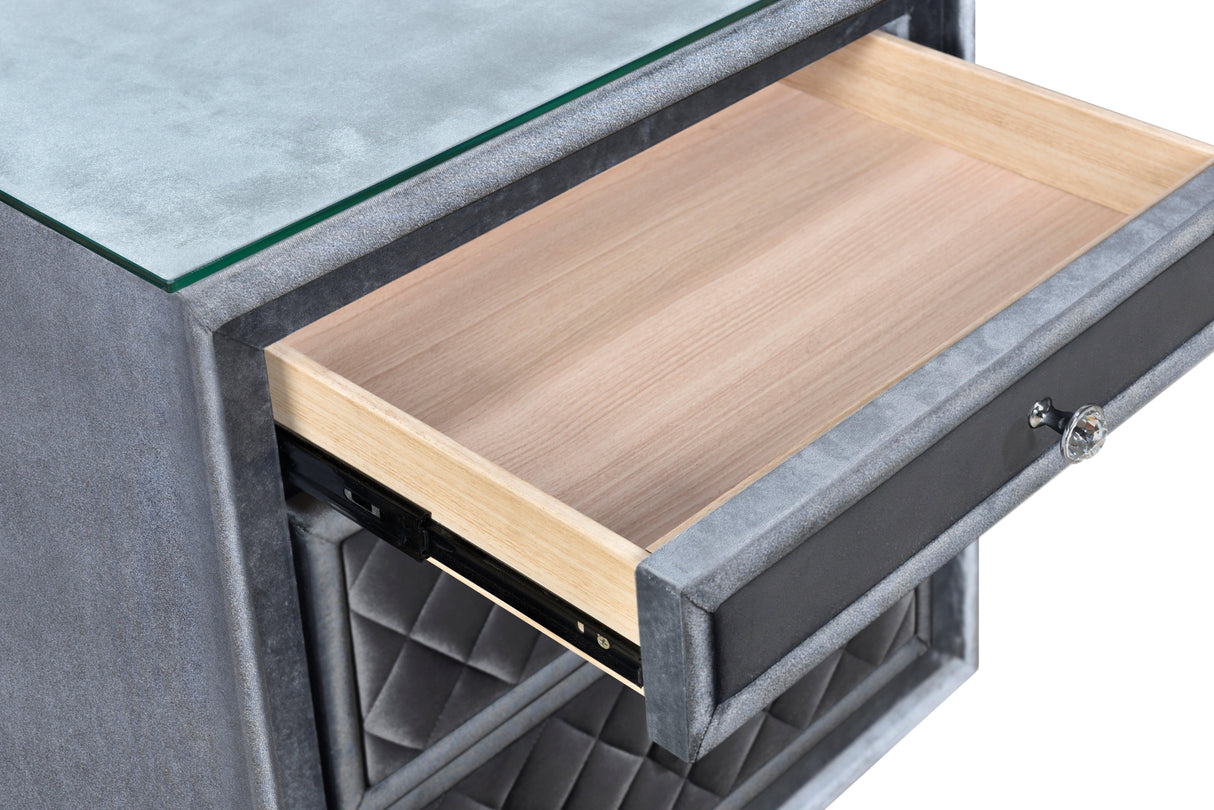 Cameo Gray Nightstand by Crown Mark at Eve Furniture