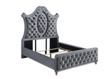 Cameo Gray Queen Upholstered Panel Bed by Crown Mark at Eve Furniture