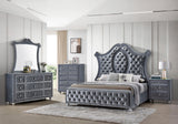 Cameo Gray Upholstered Panel Bedroom Set by Crown Mark at Eve Furniture