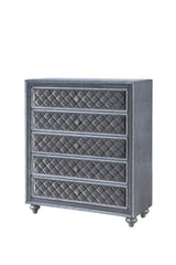 Cameo Gray Upholstered Panel Bedroom Set by Crown Mark at Eve Furniture