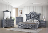 Cameo Gray Upholstered Panel Bedroom Set by Crown Mark at Eve Furniture