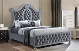 Cameo Gray Upholstered Panel Bedroom Set by Crown Mark at Eve Furniture
