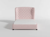 Cameo Pink California King Upholstered Wingback Bed by Homelegance at Eve Furniture