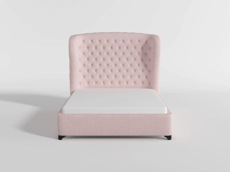 Cameo Pink California King Upholstered Wingback Bed by Homelegance at Eve Furniture