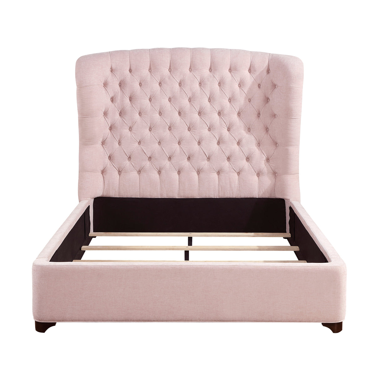 Cameo Pink California King Upholstered Wingback Bed by Homelegance at Eve Furniture