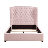Cameo Pink California King Upholstered Wingback Bed by Homelegance at Eve Furniture