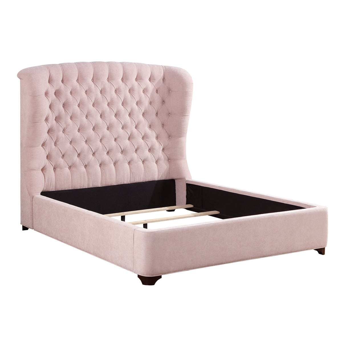 Cameo Pink California King Upholstered Wingback Bed by Homelegance at Eve Furniture