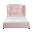 Cameo Pink California King Upholstered Wingback Bed by Homelegance at Eve Furniture