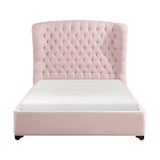 Cameo Pink California King Upholstered Wingback Bed by Homelegance at Eve Furniture