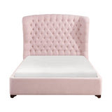 Cameo Pink Full Upholstered Wingback Bed by Homelegance at Eve Furniture