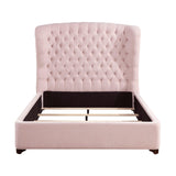 Cameo Pink King Upholstered Wingback Bed by Homelegance at Eve Furniture