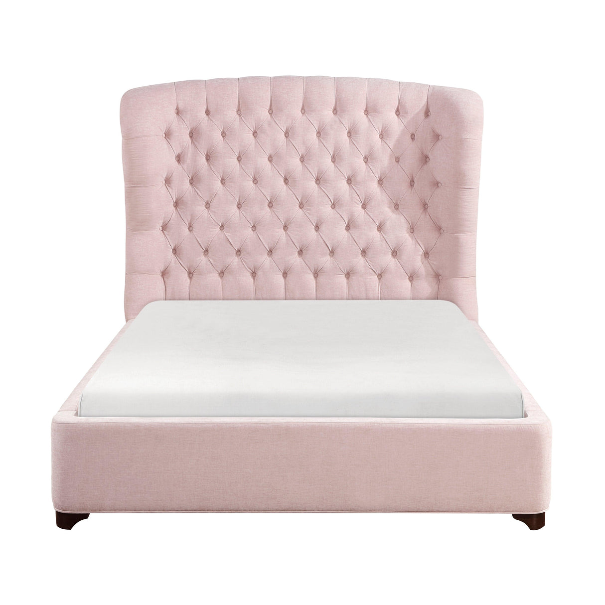 Cameo Pink Queen Upholstered Wingback Bed by Homelegance at Eve Furniture