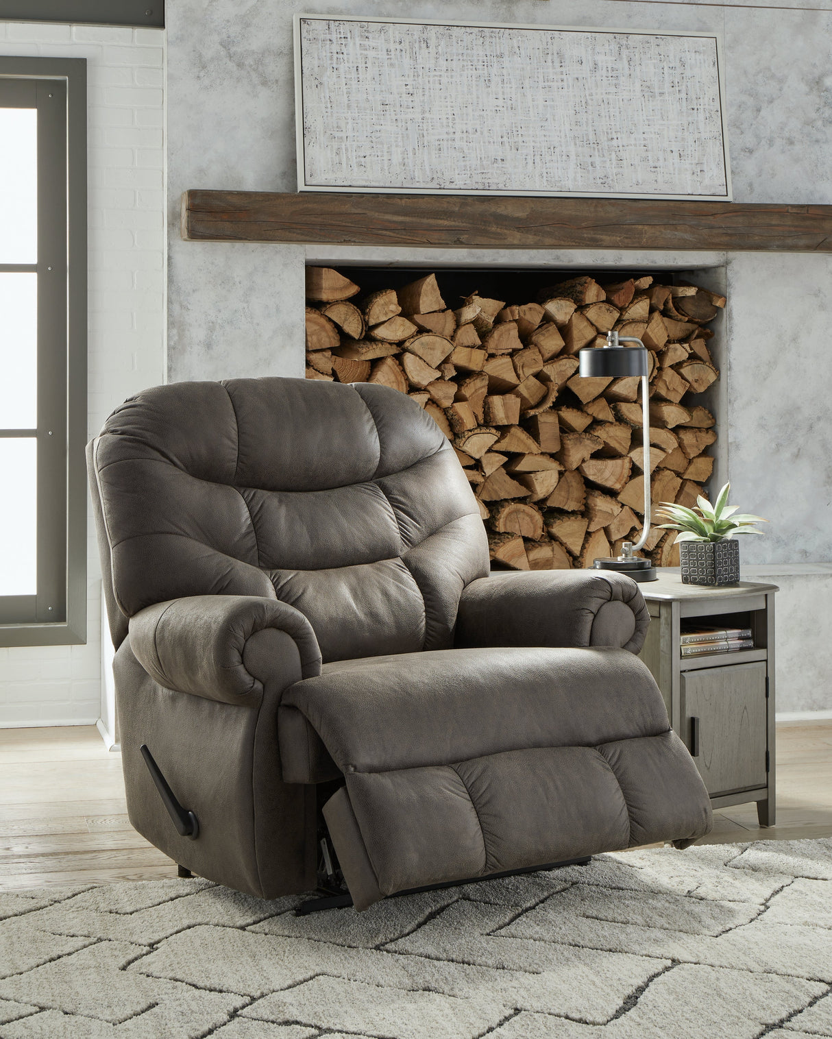 Camera Time Gunmetal Recliner by Ashley at Eve Furniture