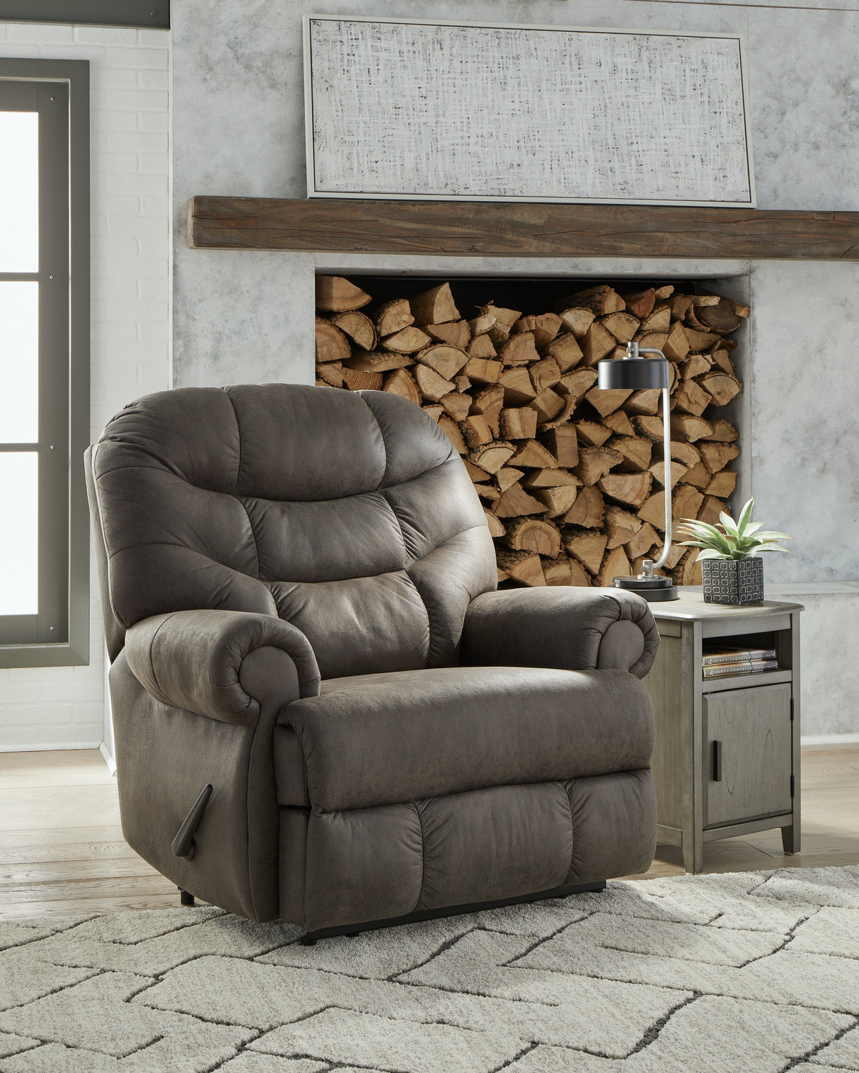 Camera Time Gunmetal Recliner by Ashley at Eve Furniture