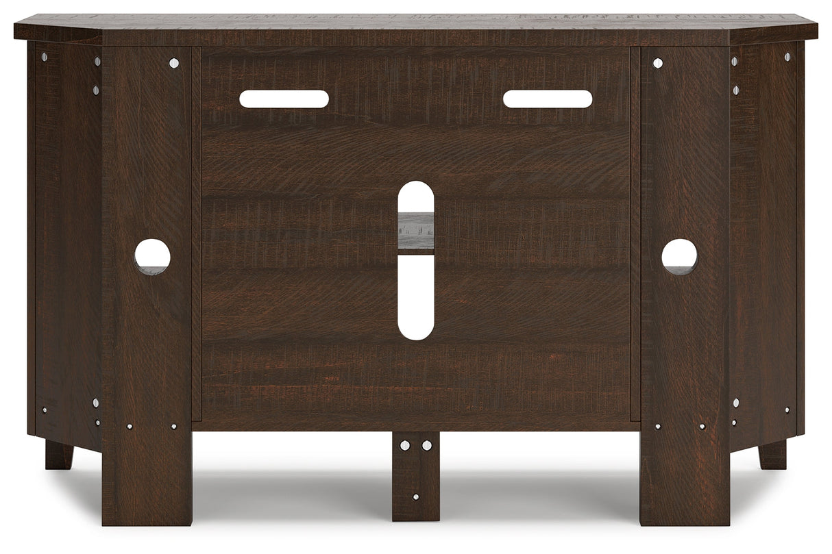 Camiburg Warm Brown Corner TV Stand