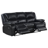 Camila 2-piece Upholstered Motion Reclining Sofa Set Black