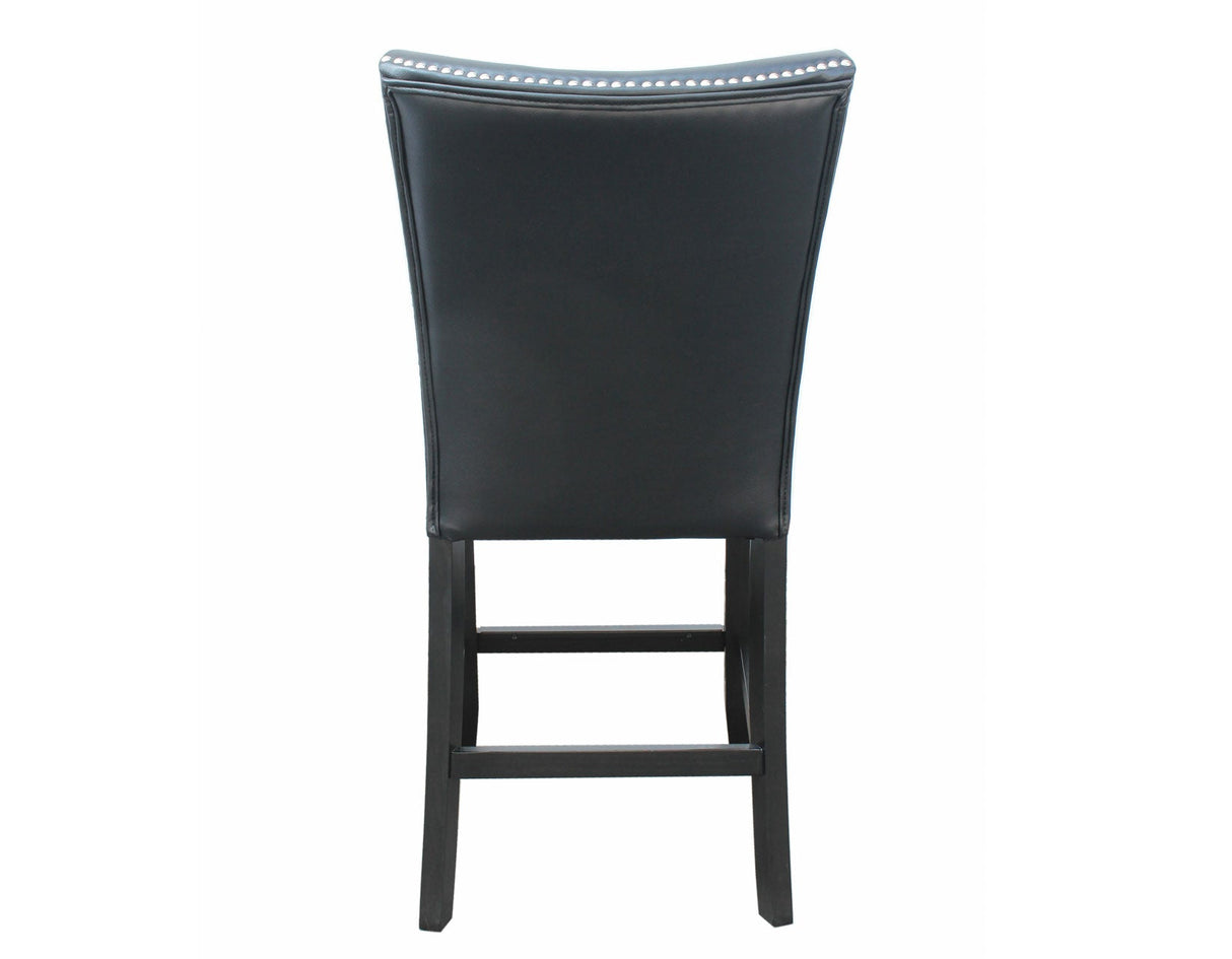 Camila 24″ Counter Stool, Black Leatherette, Set of 2