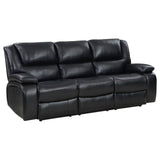 Camila Black 2-piece Upholstered Motion Reclining Sofa Set by Coaster at Eve Furniture
