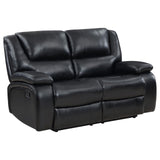 Camila Black 2-piece Upholstered Motion Reclining Sofa Set by Coaster at Eve Furniture