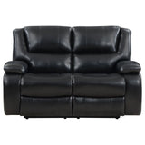Camila Black 2-piece Upholstered Motion Reclining Sofa Set by Coaster at Eve Furniture