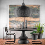 Camila Black Metal Mesh-Style Four Bulb Chandelier by Mercana at Eve Furniture