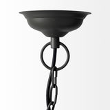 Camila Black Metal Mesh-Style Four Bulb Chandelier by Mercana at Eve Furniture