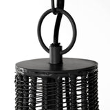 Camila Black Metal Mesh-Style Four Bulb Chandelier by Mercana at Eve Furniture