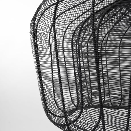 Camila Black Metal Mesh-Style Four Bulb Chandelier by Mercana at Eve Furniture
