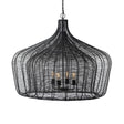 Camila Black Metal Mesh-Style Four Bulb Chandelier by Mercana at Eve Furniture
