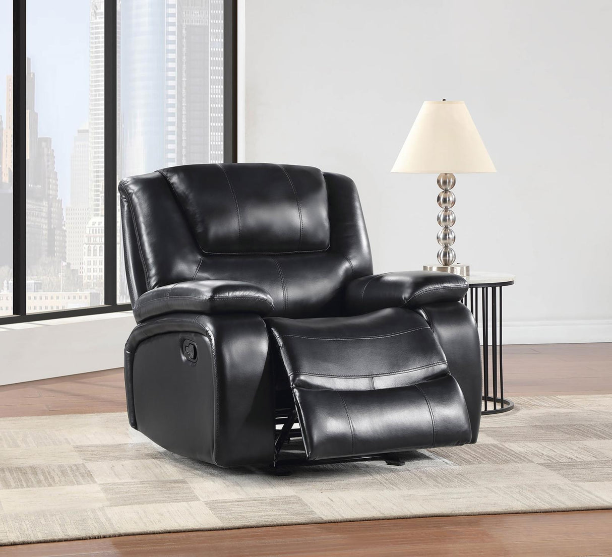 Camila Black Upholstered Glider Recliner Chair by Coaster at Eve Furniture
