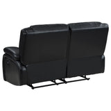 Camila Black Upholstered Manual Reclining Living Room Set by Coaster at Eve Furniture