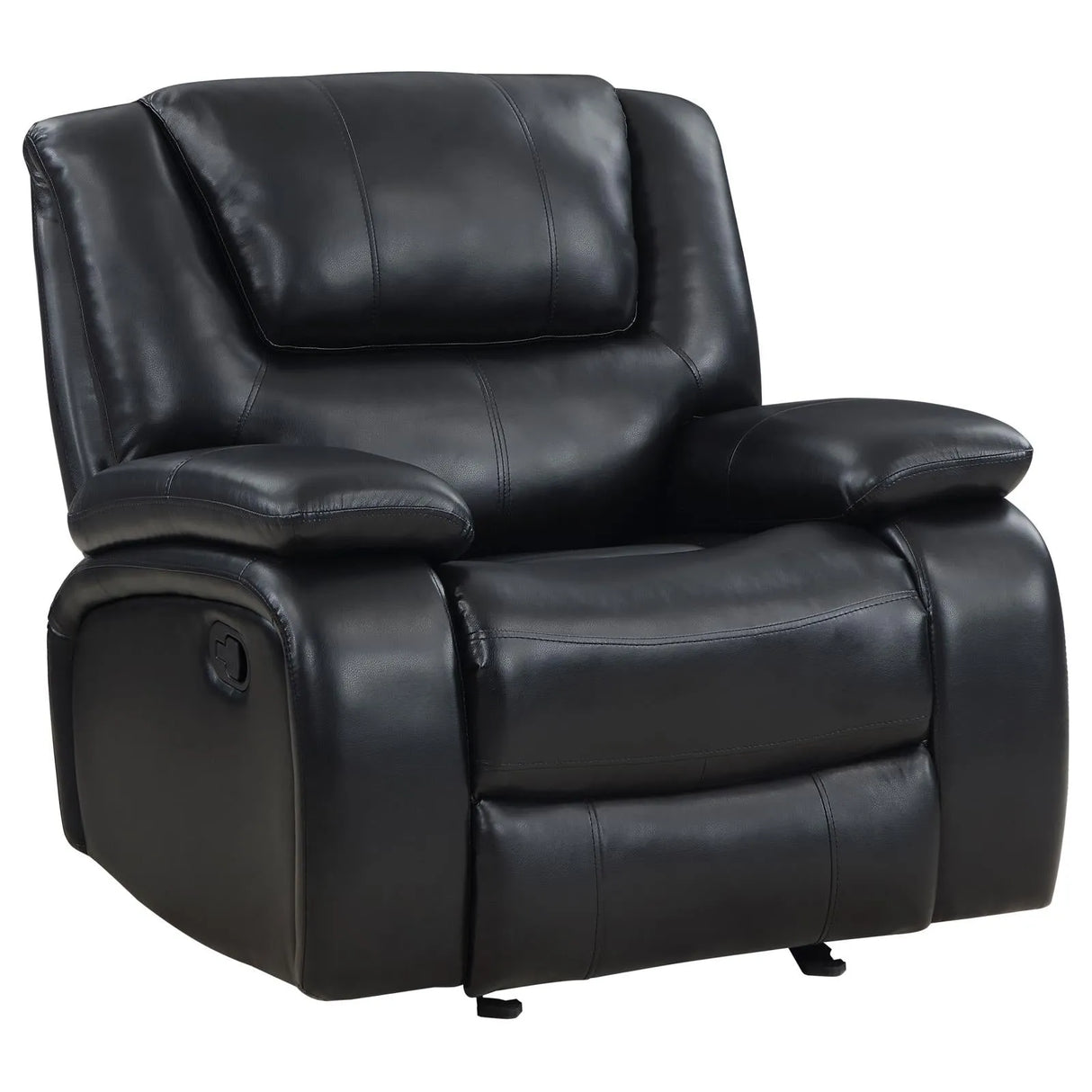 Camila Black Upholstered Manual Reclining Living Room Set by Coaster at Eve Furniture