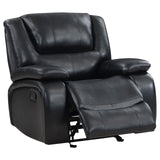 Camila Black Upholstered Manual Reclining Living Room Set by Coaster at Eve Furniture