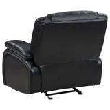 Camila Black Upholstered Manual Reclining Living Room Set by Coaster at Eve Furniture