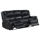 Camila Black Upholstered Manual Reclining Living Room Set by Coaster at Eve Furniture