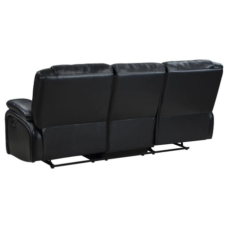 Camila Black Upholstered Manual Reclining Living Room Set by Coaster at Eve Furniture