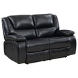 Camila Black Upholstered Motion Reclining Loveseat by Coaster at Eve Furniture