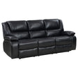 Camila Black Upholstered Motion Reclining Sofa by Coaster at Eve Furniture