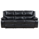 Camila Black Upholstered Motion Reclining Sofa by Coaster at Eve Furniture