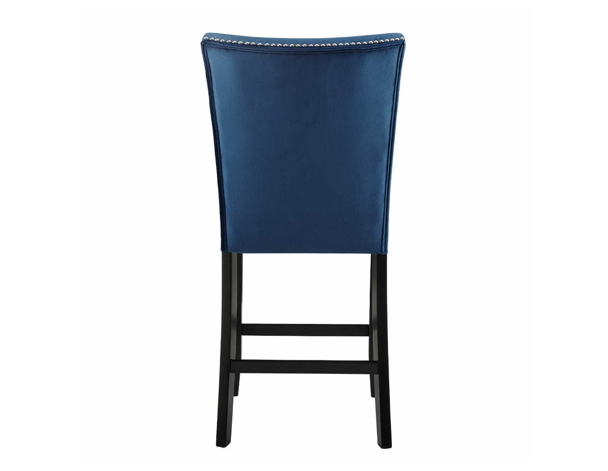 Camila Counter Stool, Blue Velvet, Set of 2