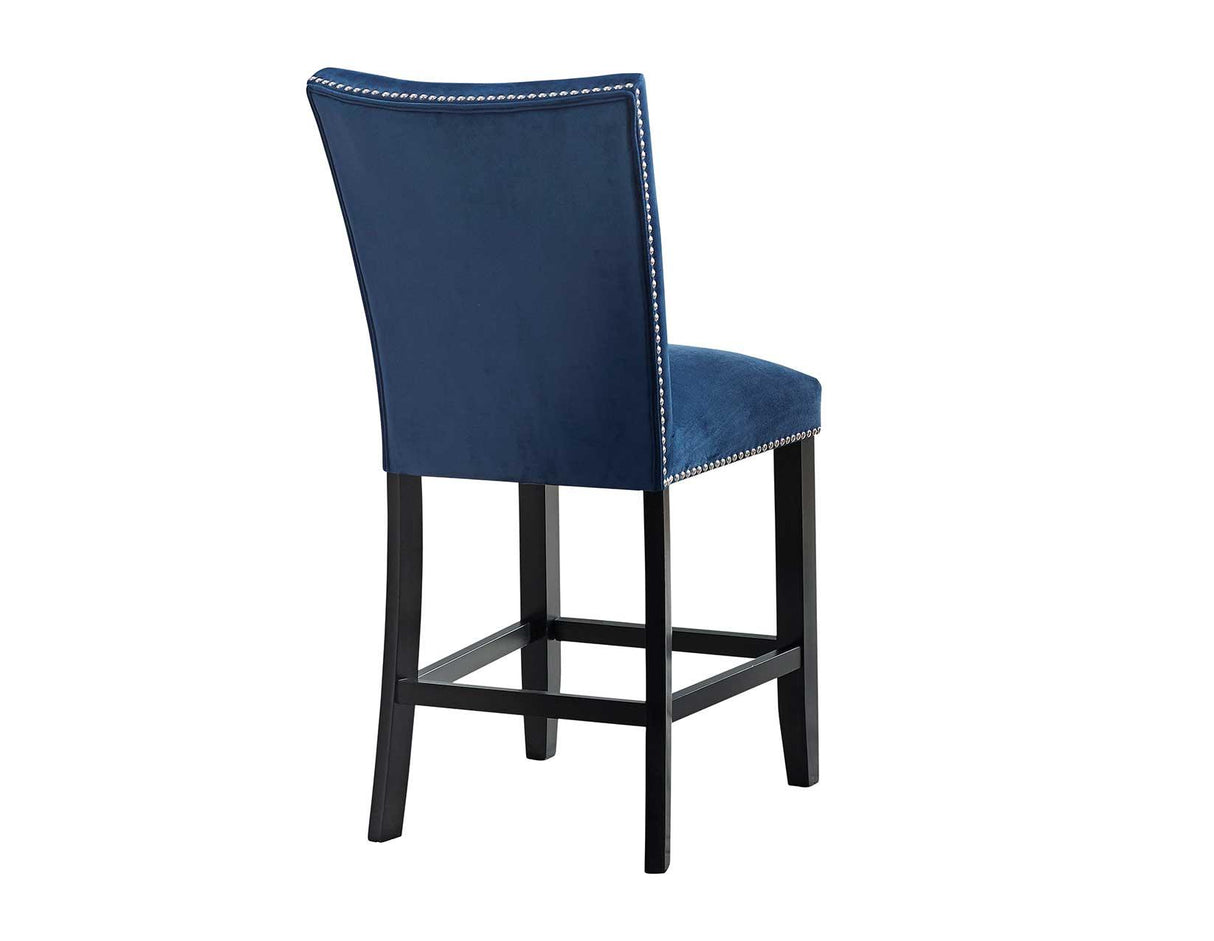 Camila Counter Stool, Blue Velvet, Set of 2 by Steve Silver at Eve Furniture
