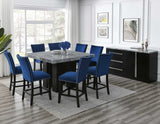 Camila Gray Marble 7-Piece Counter Dining Group(Counter Table & 6 Counter Chairs)