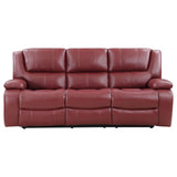 Camila Red Faux Leather 2-piece Upholstered Reclining Sofa Set by Coaster at Eve Furniture