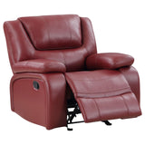 Camila Red Faux Leather 3-piece Upholstered Reclining Sofa Set by Coaster at Eve Furniture