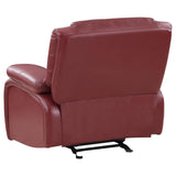 Camila Red Faux Leather 3-piece Upholstered Reclining Sofa Set by Coaster at Eve Furniture