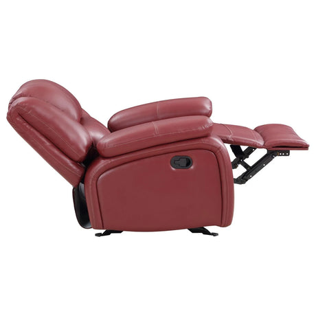 Camila Red Faux Leather 3-piece Upholstered Reclining Sofa Set by Coaster at Eve Furniture