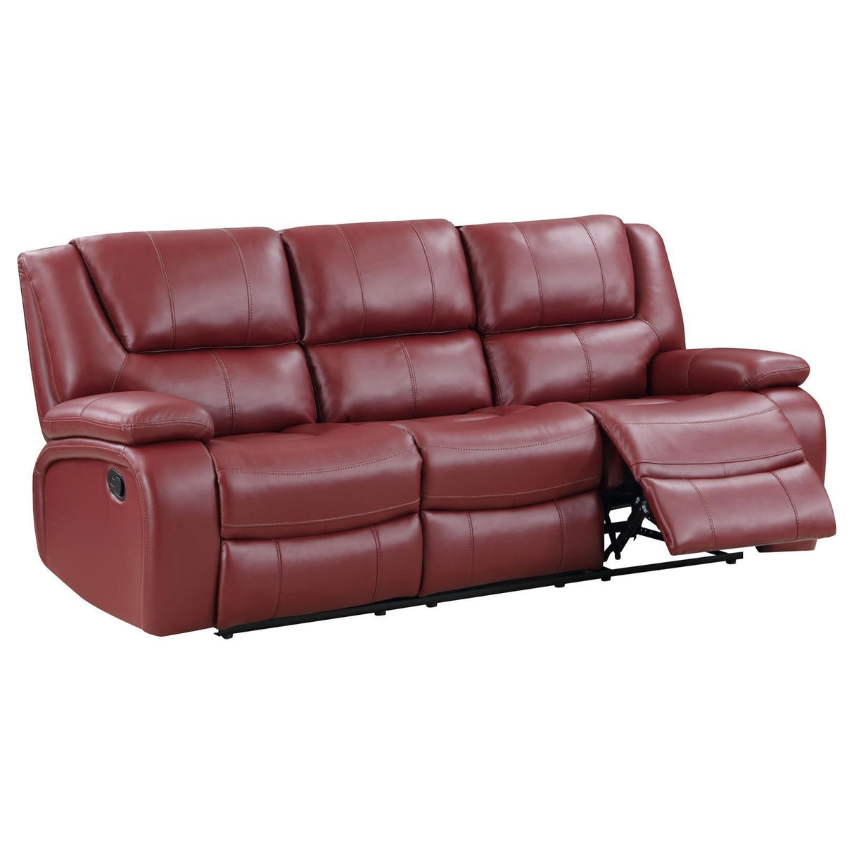 Camila Red Faux Leather 3-piece Upholstered Reclining Sofa Set by Coaster at Eve Furniture