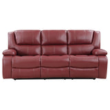 Camila Red Faux Leather 3-piece Upholstered Reclining Sofa Set by Coaster at Eve Furniture