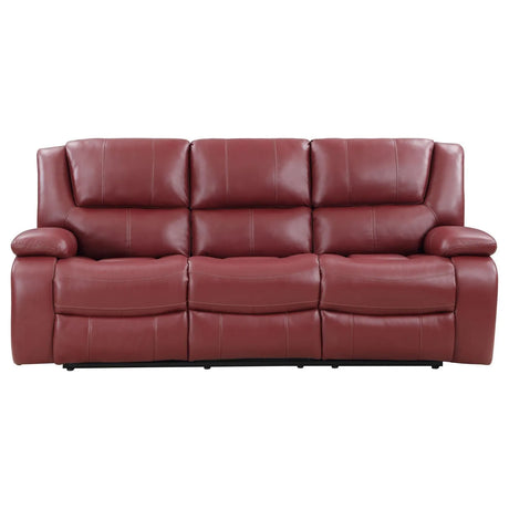 Camila Red Faux Leather 3-piece Upholstered Reclining Sofa Set by Coaster at Eve Furniture